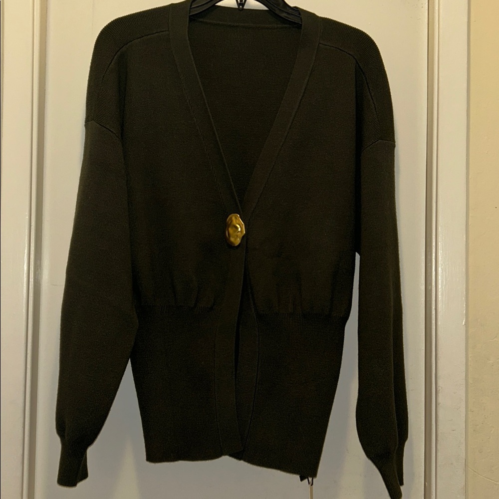 Commense Dark Green Cardigan with Button
